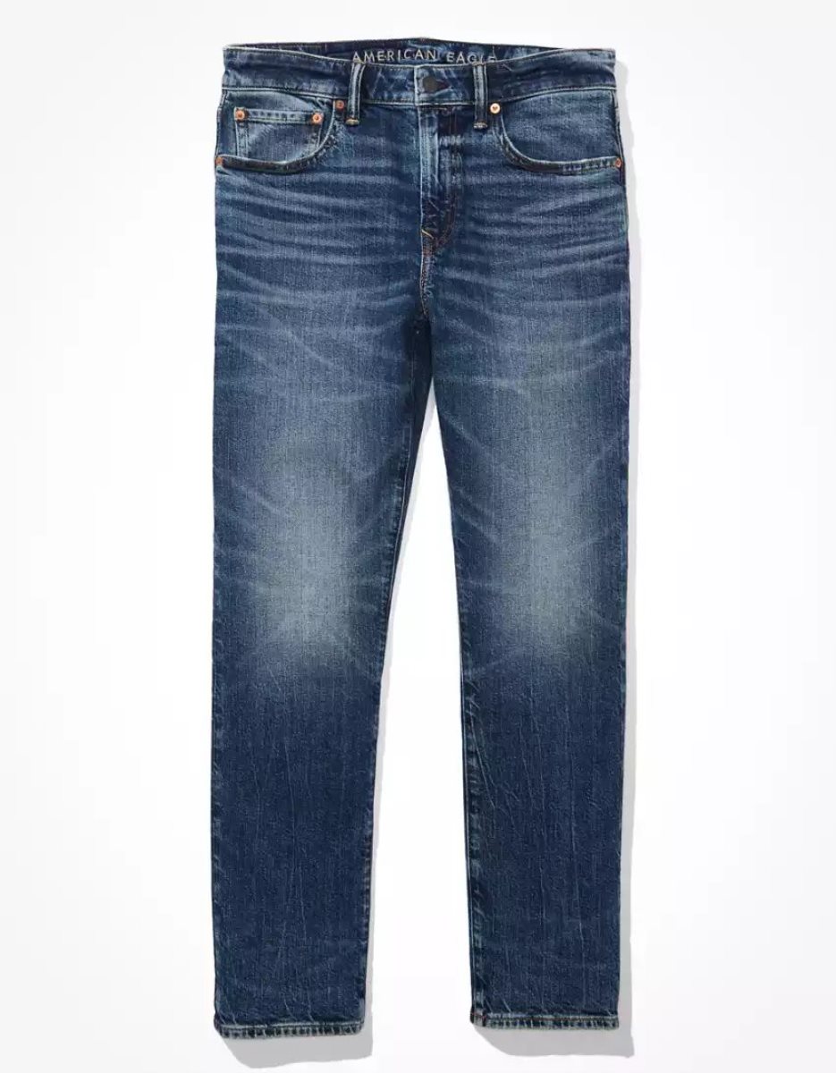 Jean American Eagle AE Flex Athlétiques Droit Bleu Homme | MKM-87530974